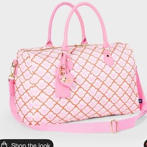 New Roller Rabbit x Target Geo Hearts Soft Sided Duffle Bag Pink